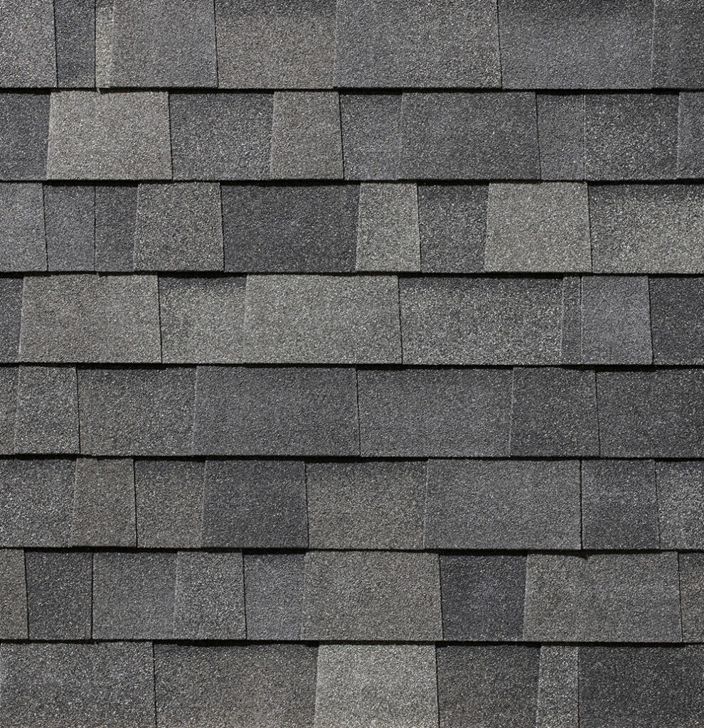 Malarkey Roofing Products Storm Grey shingle color swatch, architectural.